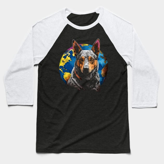 Australian Cattle Dog Earth Day Baseball T-Shirt by JH Mart